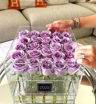 оптовая роза прозрачная акриловая коробка розы/ пластиковая коробка для цветов