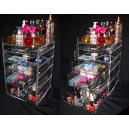 Open top acryL cosmetische make-up organizer met 5 Laden groothandeL 