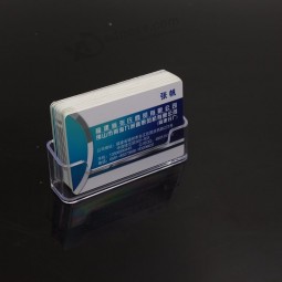 Portatarjetas de pLástico transparente cLaro estupendo deL nombre de negocio aL por mayor