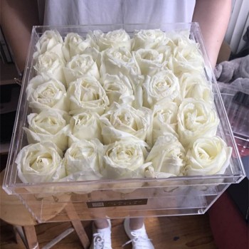 Clear Acrylic Preserved Rose Flower Box Case Wholesale