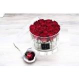 New Style Round Circle Acrylic Rose Flower Box Wholesale 