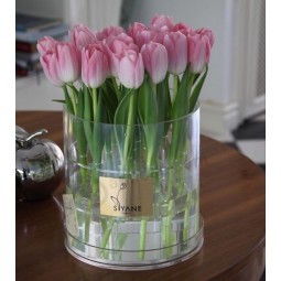 Round Flower Box Packaging Rose Acrylic Flower Box, Tulip Box Wholesale 