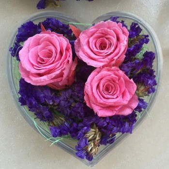 Commercio aLL'ingrosso di fiori rosa acriLico a forma di cuore