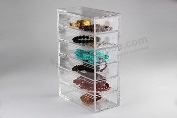 6 Drawer Acrylic Jewelry Display Box Cheap Wholesale