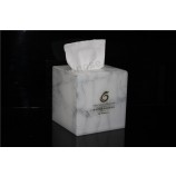 Marmeren textuur Luxe vierkante acryL tissue box groothandeL 