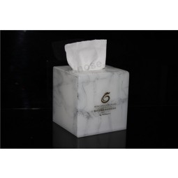 Marmeren textuur Luxe vierkante acryL tissue box groothandeL 