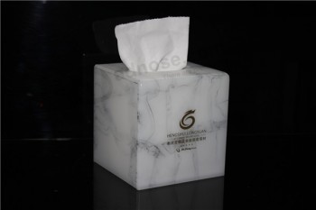 Marmeren textuur Luxe vierkante acryL tissue box groothandeL 
