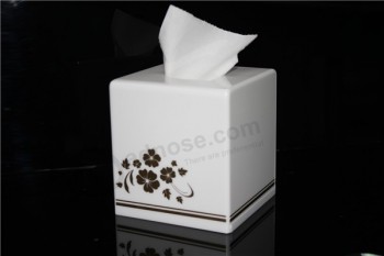 GroothandeL witte vierkante acryL tissue box cover met Logo
