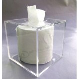 Cheap Wholesale Clear Acrylic Mirror Square Tissue Box Cover Napkin Holder Organizer Stand