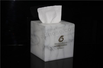 Marble Texture Luxury Square Acrylic Tissue Box