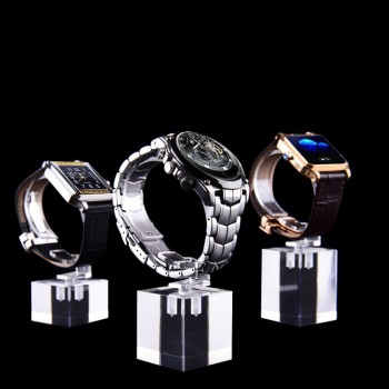 Crystal Transparent Acrylic Watch Display Cube Solid Blocks Custom