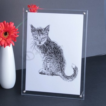 Acrylic Free Standing Frame for Photo Picture Decoration Insert Wholesale 