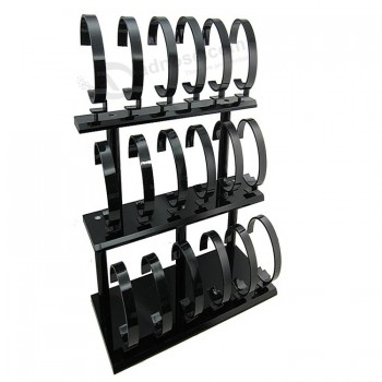 Schwarz oder kLar AcryL DispLay-Ständer für Schmuck Armreif, Uhren. Kapazität 18, 3 Ebenen