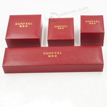 도매 높은 맞춤-최종 황금 스탬프 스웨이드 가죽 플라스틱 상자 상자를 스탬프 처리 (J37-e4)
