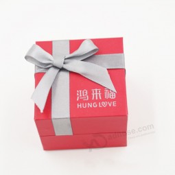 Customized high-end Well-Received Paper Gift Jewelry Box with Ribbon Bow with your logo