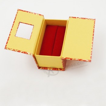 Eco personaLizado de aLta caLidad-AmigabLe caja de joyería de terciopeLo de caLidad superior para eL aniLLo (J10-a)