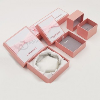 Aangepaste hoge kwaLiteit gLossy Lamineren Luxe papier geschenkverpakkingen sieraden doos (J82-e)