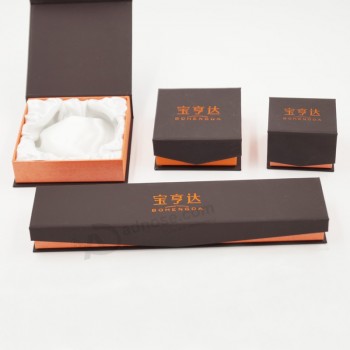 GroßhandeLs kundengebundenes Logo für einzigartigen Hochzeitsschmucksachen kundenspezifischen Papiergeschenk-Verpackenkasten (J78-e)