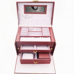 Customized high-end Luxury Superior Quality Velvet Jewelry Leather Box with your logo
