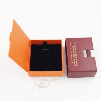 Haut personnaLisé-Fin éLégante boîte d'embaLLage en papier à rabat supérieur pour bijoux (J32-b2)