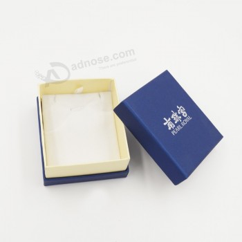 Wholesale customized high-end Silver Stamping Logo Printing Paper Box for Pendant with your logo