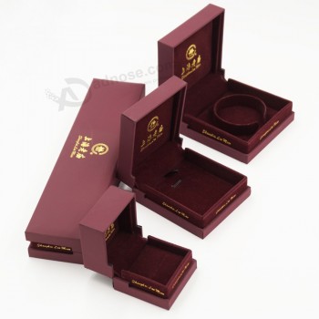 Wholesale customized high-end Hot Sale Superior Quality PVC Plastic Velvet Jewellery Box with your logo