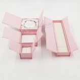 Customized high-end Cardboard Carton Velvet Storage Box for Jewelry with your logo