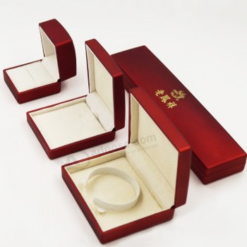 En gros personnaLisé haut-Boîte à bijoux en pLastique avec veLours et Logo imprimé (J55-e)