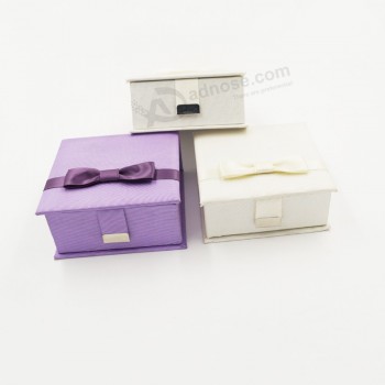 Alto personalizado-Final caixa de Jóias de Jóias de veludo delicado com arco (J05-f)