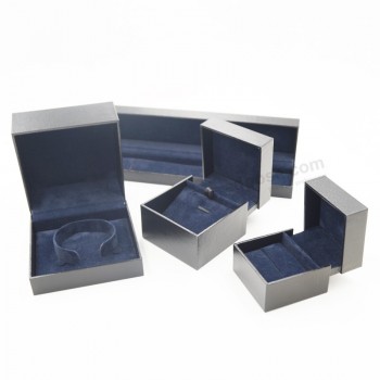 Alto personalizado-Caixa de Jóias de plástico de veludo clamshell design exclusivo final (J112-e)