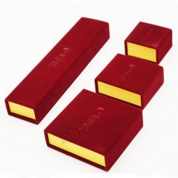 Customized high-end Reasonable Price Cardboard Soft Velvet Jewelry Box with your logo