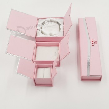 Alto personalizado-Fim de laminação fosca caixa de Jóias de anel de papel de arte (J11-e3)
