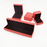 Customized high-end Delicate Design Red Flocking Flannelette Box for Jewelry with your logo