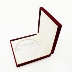 Customized high-end Art Paper Hard Cardboard Flocking Flannelette Jewelry Box with your logo