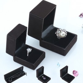 Vente chaude noir boîte de biJoux en papier carton personnalisé