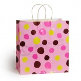 Shopping bag di carta stampata di alta qualità con manico intrecciato all'ingrosso