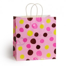 Shopping bag di carta stampata di alta qualità con manico intrecciato all'ingrosso