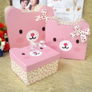 Scatola di regalo di cioccolato di carta orso adorabile personalizzato 