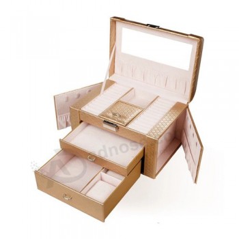Pu embalagem armazenamento exibir beleza Jóias caixa de Jóias caixa personalizada