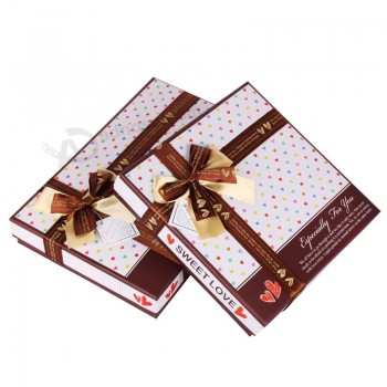 Personnalisé belle papier boîte de chocolat cadeau boîte d'emballage en gros