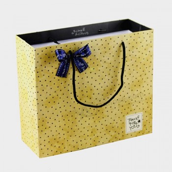 Borsa di acquisto shopping bag di carta arte personalizzata con fiocco