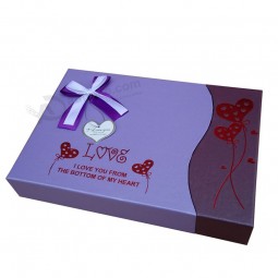 Caixa de Chocolate. de papel por atacado com cor roxa personalizada