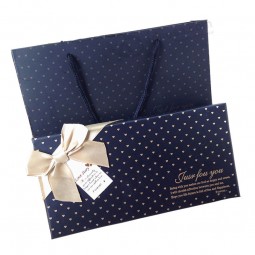 カスタムエレガントな紙チョコレートボックスと青色の紙袋
