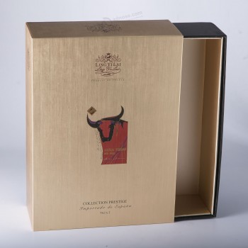 Personalizar caJa de regalo de embalaJe de caJa de vino de papel hecho a mano al por mayor 