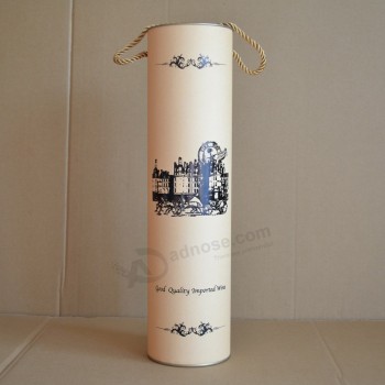 High Quality Handmade Red Wine Container Tube Box