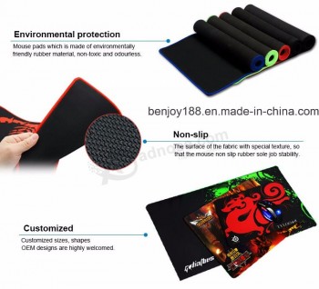 Wholesale customized Logo Printed Gaming Mouse Pad with Stitched Edge and high quality