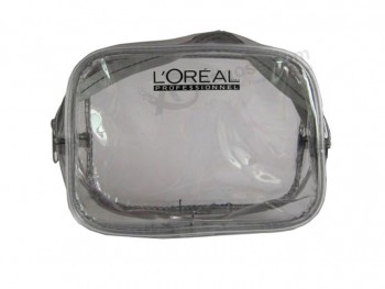 Marca de bolsas de plástico de cremallera de pvc claro para cosméticos (Flc-9113)