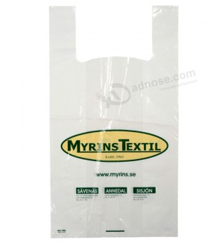 Ldpe impreso personalizado t-Bolsas de plástico de la camisa, bolsas de chal生态 para el supermercado (Flt-9602)