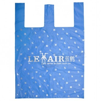 Hdpe imprimé t-Sacs de chemise, gilet sacs en plastique pour faire du shopping (Flt-9605)
