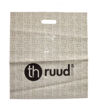 Geprinte gestanst patch handvat plastic zakken om te winkelen (FLD-8513)